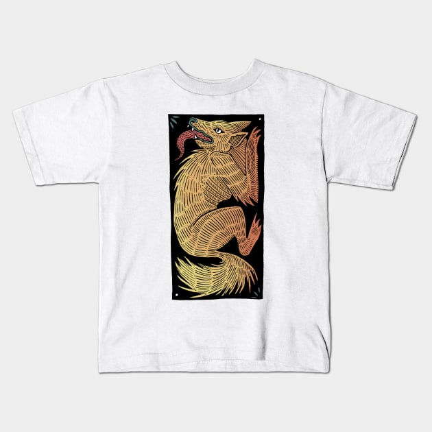 Devil Dog Bestiary Kids T-Shirt by Ballyraven